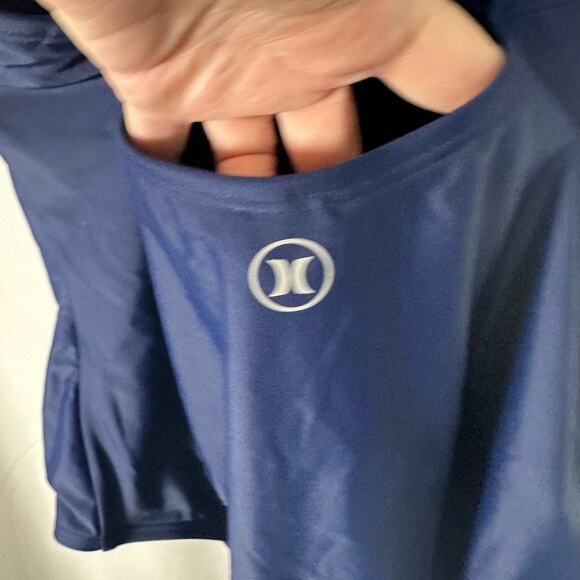 NWOT Hurley Women's One Piece Cross Back Swimsuit Sz XL Navy Blue‎ - Picture 7 of 10